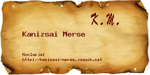 Kanizsai Merse névjegykártya